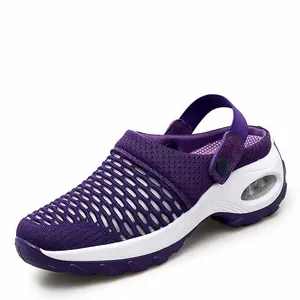 Chaussures de loisirs en maille violette respirante pour femmes avec coussin d'air.