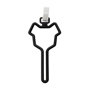 Hands-free dog poop bag holder clip with white leash attachment for pet waste bags