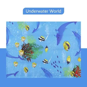 Kühlmatte für Haustiere mit blauem Unterwasser-Delfin- und Fischmuster für Sommer