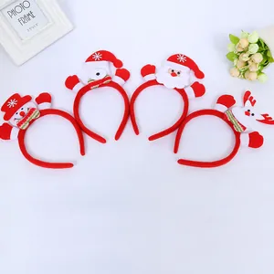 Set of 4 festive Christmas headbands with snowman Santa bear and reindeer designs