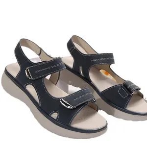 Dames sportieve plateausandalen 2024 met verstelbare klittenbandsluiting marineblauw