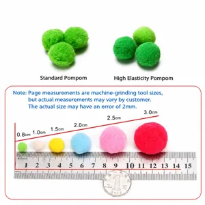 Silent plush balls for cats size comparison guide from 0.8cm to 3.0cm diameters