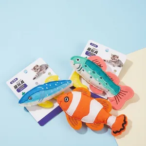 Simulation Fisch Katzenminze Spielzeug Für Katzen Zähneknirschen Plüschpuppe Interaktives Filzstoff Katzenspielzeug Mit Katzenminze