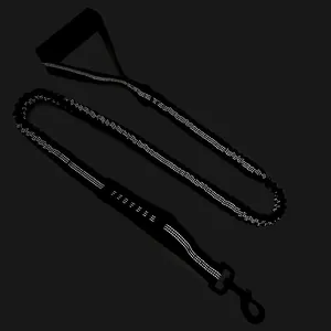 Professional reflective heavy duty bungee dog leash with anti-shock for large dogs