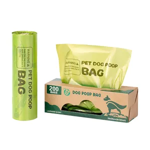 Bolsas de Caca de Perro Biodegradables Aroma Lavanda Antifugas Gruesas EPI HDPE Ecológicas para Paseo de Mascotas al Aire Libre
