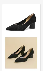 Elegante schwarze Pumps mit Stricksternmuster und bequemen Blockabsätzen für Damen.