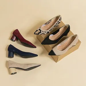 Elegante Damen Pumps mit 5cm Blockabsatz in Designs wie Leoprint und Sternmuster