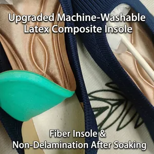Ballerines en maille bleu marine avec semelle intérieure en latex lavable en machine