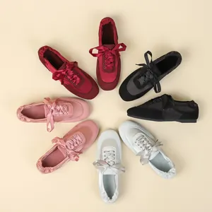 Elegant satin ribbon lace-up ballet flats for women available in multiple stylish colors
