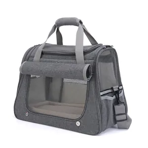 Large Capacity Breathable Pet Carrier Bag Oxford Cloth Portable Cat Travel Bag Handheld Crossbody Pet Bag For Cats Small Dogs