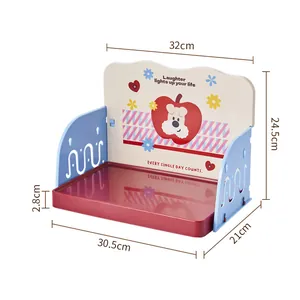 Plateau de repas ajustable pour chats et chiens avec design de dessin animé 32x21x24,5cm