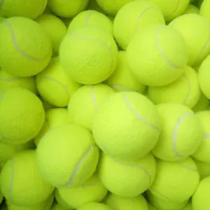 Primo piano della consistenza delle palline da tennis gialle elastiche per cani