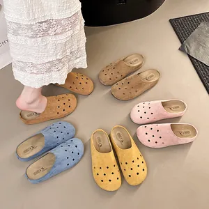 Selezione di sabot platform in camoscio traforato a punta chiusa in vari colori