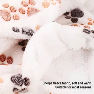 Coperta calda in pile per animali con impronte di zampe per criceti e piccoli