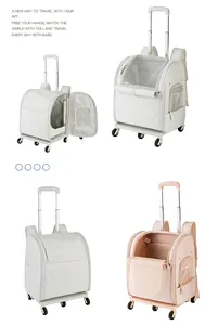Portable waterproof Oxford cloth pet trolley bag and backpack carrier for cats and dogs