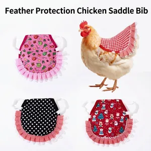 Polyester Poultry Hen Saddle Apron Feather Protector With Lace Ruffle Double Layer Wing Back Protector For Chickens Ducks