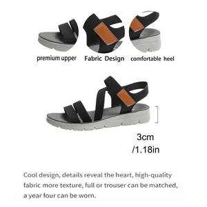 Detailed view of lightweight sports platform sandals showing 3cm heel height and fabric design