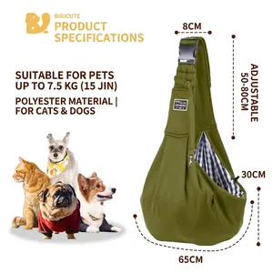 Adjustable pet sling carrier made of breathable polyester for small cats and dogs