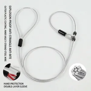 Detailed macro view showing the internal steel wire core and double-layered protective sleeve