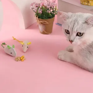 Jouets souris en peluche à l'herbe à chat au design réaliste et doux