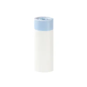 Durable white cat litter box liner waste bags featuring blue drawstring closure
