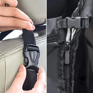 Housse de siège auto matelassée pour chien avec boucles et fermeture éclair