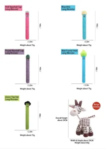 Plush dog chew toy dimensions for various monster styles and beige donkey model