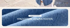 Macro detail of high-quality washed denim fabric showing cotton and polyester blend
