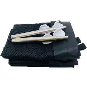 Complete kit for foldable pet safety mesh net with telescopic metal poles and hooks