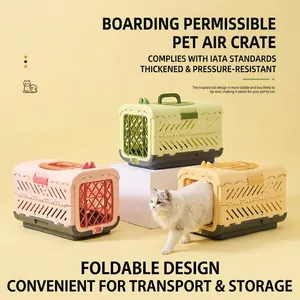 Foldable Pet Carrier Aviation Box For Cats And Small Dogs Portable Airline Approved Breathable Travel House Car Pet Crate