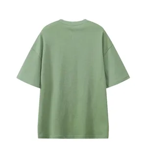 Premium heavyweight 330g sage green oversized drop shoulder t-shirt for men back view