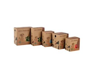 EPI degradable pet poop bags in various roll count cardboard dispenser boxes