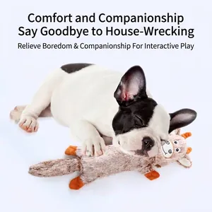 Interactive plush cow shaped dog toy for aggressive chewers and boredom relief