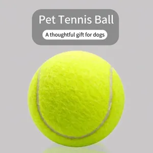 Palla da tennis elastica verde fluorescente resistente per addestramento cani all'aperto