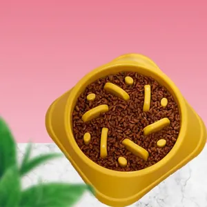 Pet Slow Feeder Bowl For Dogs Cats Anti Choke Plastic Feeding Bowl With Maze Design Non Slip Base For Healthy Digestion Pet Supplies