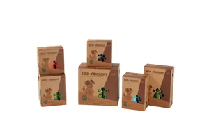 Eco-friendly EPI degradable pet waste bag rolls available in multiple bulk box sizes