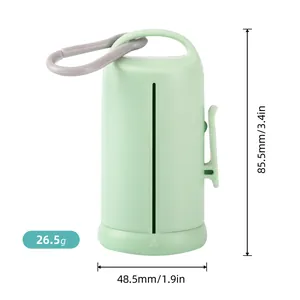 Φορητή θήκη για σακούλες απορριμμάτων κατοικιδίων με κρίκο, χρώματος πράσινο μέντας.