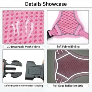 Détails du tissu en maille, bordures douces et boucle de sécurité réfléchissante