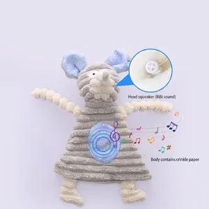 Corduroy quietschendes Haustier Kauspielzeug mit Knisterpapier und Elefantenform