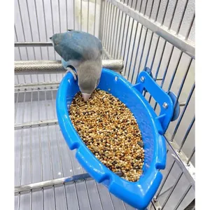 Vogel Badewanne Box Papagei Hängend Käfig Zubehör Futterstation Trinkschale Für Papageien Sittiche Unzertrennliche Blau