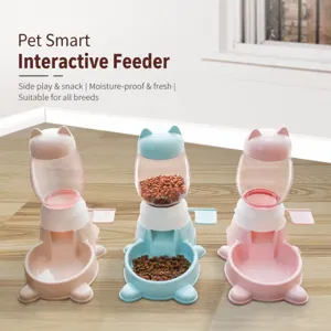 Distributeur Automatique de Nourriture pour Animaux 1,8 L Puzzle Quantitatif Gamelle Antidérapante Station d'Alimentation Type Presse pour Chiens et Chats PP ABS PET
