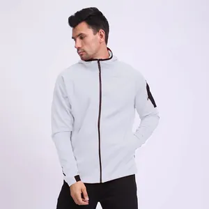 Men Sports Zipper Hoodie Polyester Multi Pocket Casual Sweatshirt Jacket Windproof Activewear Outdoor Male Top Coat