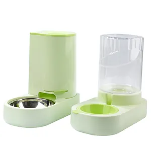 Ensemble distributeur automatique de nourriture et d'eau vert menthe pour chats