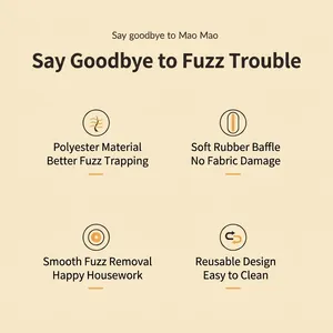 Infografía del quitapelos para mascotas con detalles de material y diseño reutilizable.