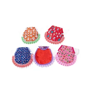 Set of 5 colorful chicken saddles with Christmas and Halloween themed poultry aprons