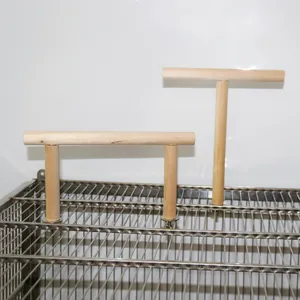 Natural Wood Bird Toy Parrot Stand Cockatiel T-Shaped Door-Shaped Perch Cage Accessories Claw Grinding Chewing Wood Perch