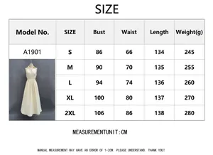 Size chart for yellow striped sleeveless V-neck maxi dress with measurements in cm.
