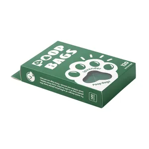 Vista lateral de 120 bolsas biodegradables para excrementos de perro con lavanda