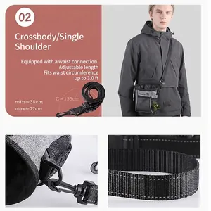 Bolsa de entrenamiento para perros de tela Oxford impermeable con cinturón ajustable