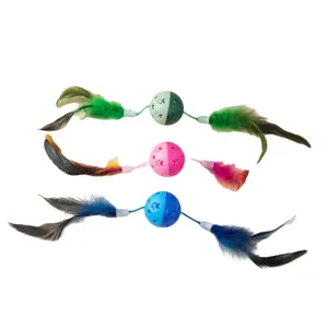 Giochi interattivi per gatti con campanelli e piume colorate per il gioco e l'esercizio fisico